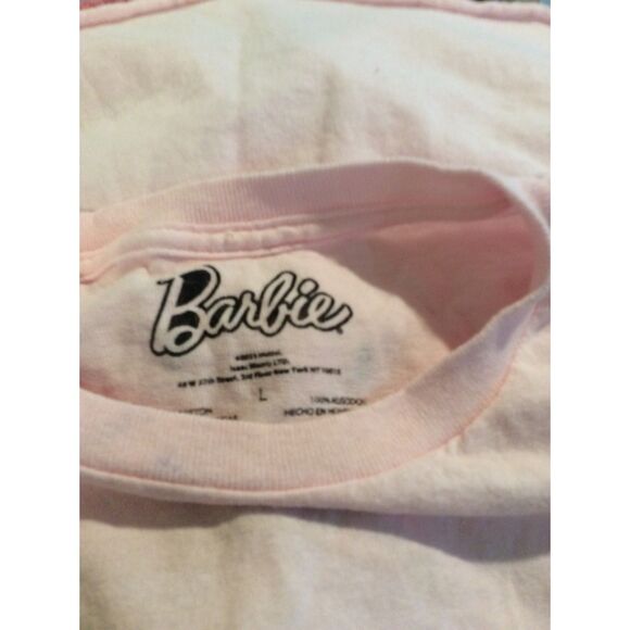 Pink Barbie Crop Top Womens Car Size Large L T Shirt - Picture 3 of 5